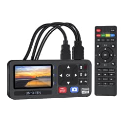 UNISHEEN HD Video Capture Box 1080P Video to Digital Converter with 3" Screen, 4K HDMI/CVBS/VGA/YPBPR Inputs Video Recorder