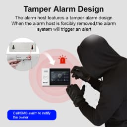 PGST WiFi 4G Home Alarm Security System Kit Home Alarm Security Protection Door Motion Sensor Works with Tuya Smart Life Alexa