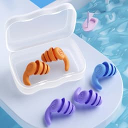 1 Pair Silicone Ear Protector Waterproof 3 Layers Swimming Ear Plugs Reduction Soundproof Lightweight for 5-12 Year Old Children