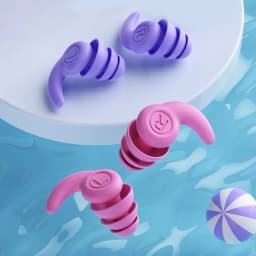 1 Pair Silicone Ear Protector Waterproof 3 Layers Swimming Ear Plugs Reduction Soundproof Lightweight for 5-12 Year Old Children