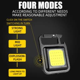 800LM LED Small Rechargeable COB Keychain Flashlights Portable Emergency Lamps Strong Magnetic Repair Work Outdoor Camping Light