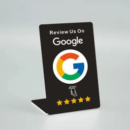 German French Arabic Italian Spanish Portuguese Hebrew Writing Google Reviews NFC Stand Tap URL Social Business Review Cards