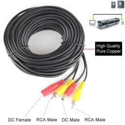 5 10 20 Meters DC Power RCA AV Video 12V Extension Cable for Car Truck Bus Parking Home Security Surveillance CCTV Camera