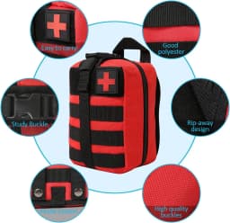 1pc EMT Pouch, Rip Away Molle Medical Pouches Tear-Away First Aid Kit Emergency Survival Bag for Travel Outdoor Hiking