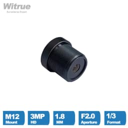 Witrue Fisheye CCTV Lens 1.8MM Wide View Angle 170 Degree HD 3MP M12 Mount F2.0 1/3" for Surveillance Security Camera
