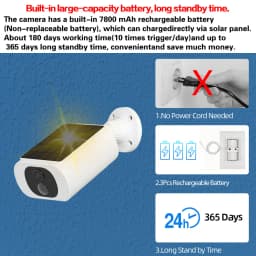 Tuya Wifi Solar Bullet Camera Outdoor 5MP Waterproof Battery Powered CCTV Surveillance Security Camera Wireless Two Way Audio