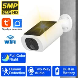Tuya Wifi Solar Bullet Camera Outdoor 5MP Waterproof Battery Powered CCTV Surveillance Security Camera Wireless Two Way Audio