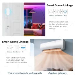 2 In 1 Zigbee Door Window Sensor With Lux Light/Vibration Sensor Home Security Alarm Door Detector Support Home Assistant Z2M