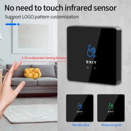 Infrared Sensor Switch No Touch Contactless Switches Wave to Release Door Lock Exit Button For Access Control System DC12V-24V