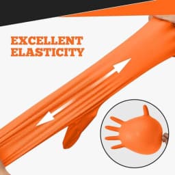 Heavy Duty Orange Nitrile Gloves 8Mil Industrial Disposable Gloves with Diamond Textured Grip for Mechanic Safety & Work Gloves