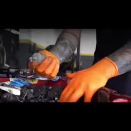 Heavy Duty Orange Nitrile Gloves 8Mil Industrial Disposable Gloves with Diamond Textured Grip for Mechanic Safety & Work Gloves