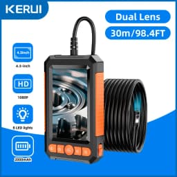 KERUI 10/20/30M Industrial Endoscope Camera 4.3 "Single Dual Lens HD 1080P Car Inspection Borescope IP67 Waterproof Sewer Camera