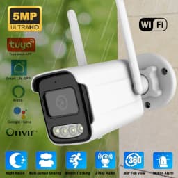 Tuya Wifi IP Camera Wireless HD 5MP AI Human Detect Camera CCTV Bullet Outdoor Surveillance Security Protection Waterproof Cam