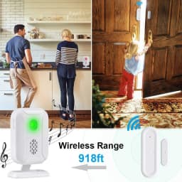 Elecpow Wireless Door And Window Alarm Sensor Door Open Chime 36 Ringtones Shop Store Welcome Chime LED Flashing Light