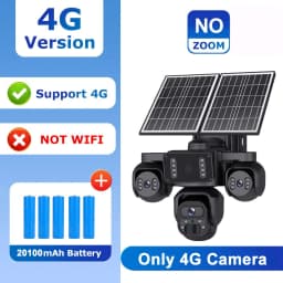SHIWOJIA 20MP 10X ZOOM Camara Solar 4G SIM 5 Lens 4 Screens Security Protection 360° Auto Tracking Home Surveillance Systems