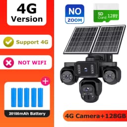 SHIWOJIA 20MP 10X ZOOM Camara Solar 4G SIM 5 Lens 4 Screens Security Protection 360° Auto Tracking Home Surveillance Systems
