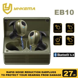 2024 YHKEMA Tactical EB10 Bluetooth Earplugs Noise Canceling Shooting Earplug Sound Pickup Headphone Noise Cancelling Headset