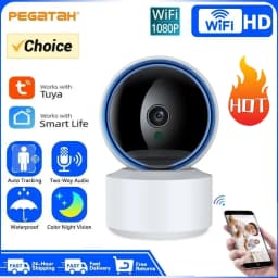 Tuya 5MP WiFi IP Camera Baby Monitor 360° PTZ Motion Detection 2 Way Audio Night Vision Supports TCP/IP/ONVIF Private Protocol