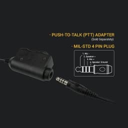 EARMOR PTT Adapter M51 Tactical Headset PTT ICOM & AUX Radio Interface