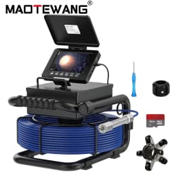 Pipe Inspection Camera 5in+ Self-Leveling 512HZ Transmitter+Audio Recording +DVR Drain Sewer Inspection Video Endoscope Camera