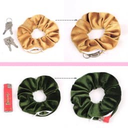 Portable Hidden Safe Sight Secret Hair Tie Storage Case Hair Scrunchie With Zipper Hide Key Cash Jewelry For Travel Outdoor