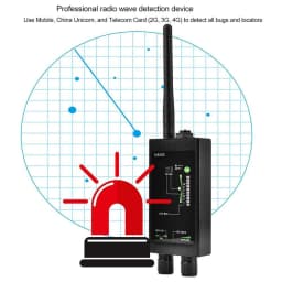 M8000 Radio Anti-Spy Detector GSM RF Signal Auto Tracker Detectors GPS Tracker Finder Bug with Long Magnetic LED Antenna