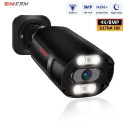 Ultra HD 4K 8MP CCTV PoE IP Camera Security Street Outdoor Indoor Onvif Double Light Human Detection Color Full Night Vision Cam