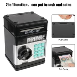 Money Box Piggy Bank ATM Password Automatic Electronic Piggy Cash Coin Saving Box ATM Bank Safe Box Deposit Banknote Gift