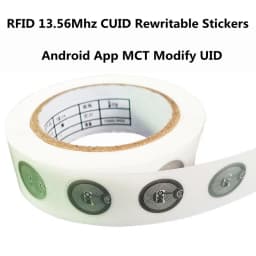13.56mhz CUID changeable S50 1K RFID Sticker Wet Inlay NFC tag Sector 0 Block 0 UID Rewritable For NFC Andriod MCT Copy Clone