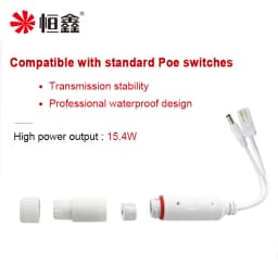 48V to 12V POE Spliter Waterprrof With Video And Power Adapter Cable Supply Module Injector for IP Camera Extender