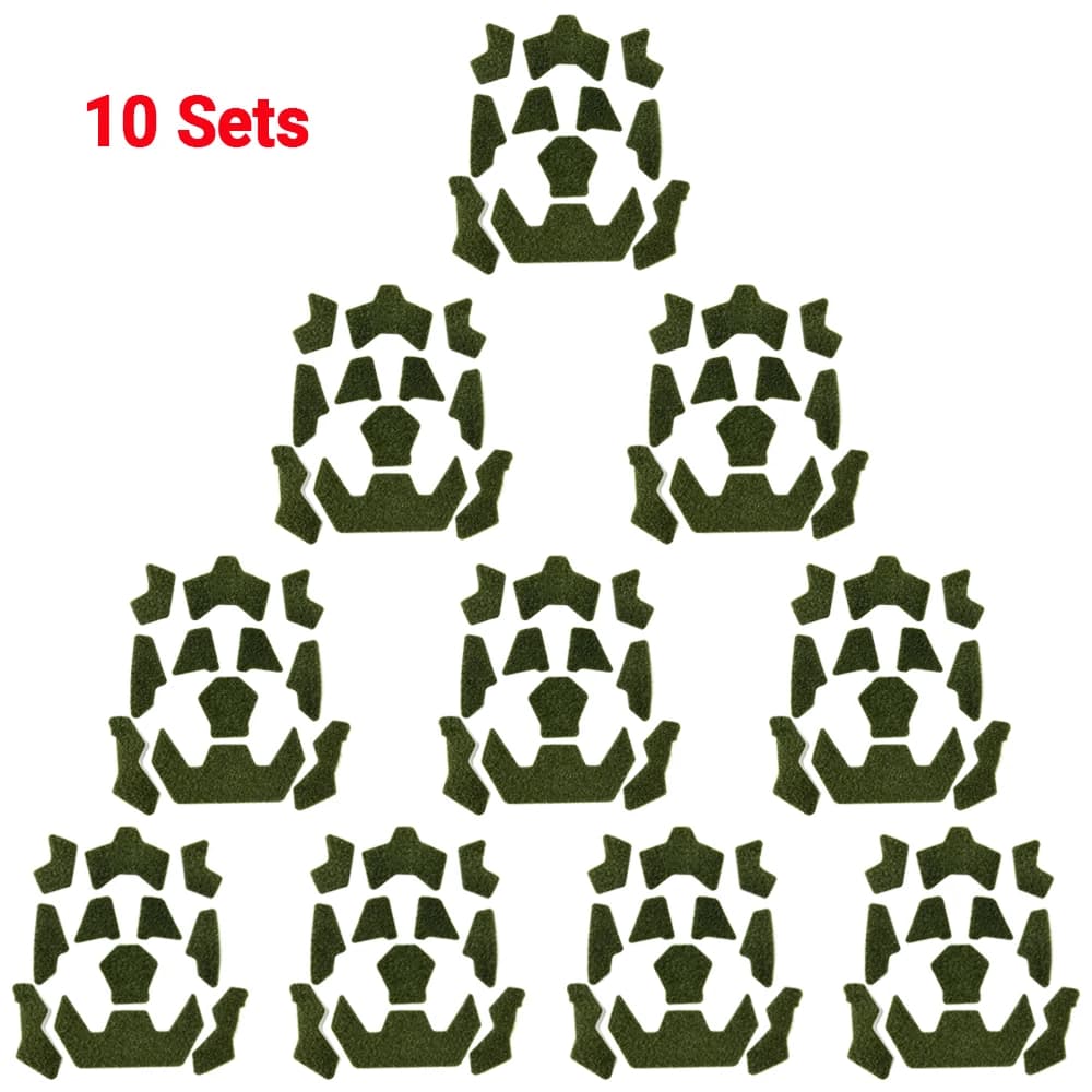 10sets Super High Cut Tactical FAST Helmet Magic Sticker Velcros Universal Tape Helmet Padding Stickers for Football Helmet