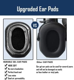Replacement Silicone Gel Ear Pads Cover Compatible with Walkers Razor/Howard Leight Honeywell Impact Earmuffs