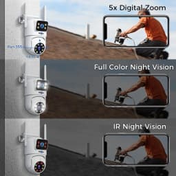 Hiseeu 3K 6MP Dual Lens WiFi CCTV Surveillance Kit Automatic Tracking Color Night Vision P2P 10CH NVR IP Cameras Security System