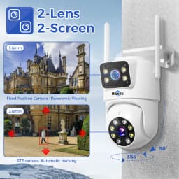 Hiseeu 3K 6MP Dual Lens WiFi CCTV Surveillance Kit Automatic Tracking Color Night Vision P2P 10CH NVR IP Cameras Security System