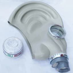 2 in 1 Chemical Gas Mask Respirator Classic Style Rubber Material Full Face Protection Industrial Spray Paint Respirator