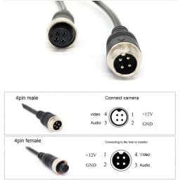 1m/2m/5m 4 Pin Male to Female Aviation Extension Video Cable for Truck Bus Monitor Camera Connection A7