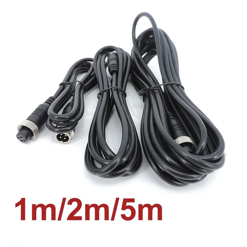 1m/2m/5m 4 Pin Male to Female Aviation Extension Video Cable for Truck Bus Monitor Camera Connection A7