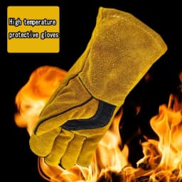 Leather Flame Retardant Gloves,방염장갑,Welding Gloves Heat Insulation Anti-cut Woodstove Fireplace Barbecue Baking Camping 용접