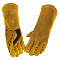 Leather Flame Retardant Gloves,방염장갑,Welding Gloves Heat Insulation Anti-cut Woodstove Fireplace Barbecue Baking Camping 용접