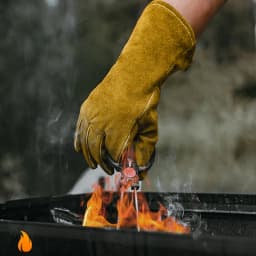 Leather Flame Retardant Gloves,방염장갑,Welding Gloves Heat Insulation Anti-cut Woodstove Fireplace Barbecue Baking Camping 용접