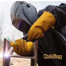 Leather Flame Retardant Gloves,방염장갑,Welding Gloves Heat Insulation Anti-cut Woodstove Fireplace Barbecue Baking Camping 용접