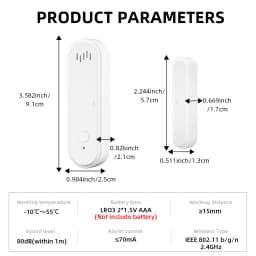 Tuya WiFi Door Window Sensor 80dB Sound WiFi Security Alarm Door Open Closed Detectors APP Remote Control Support Arm and Disarm