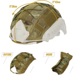 BOOIU Tactical Helmet Cover for Fast Helmet Multi-Camo Helmet Cover Military Paintball Hunting Shooting Gear - Without Helmet