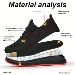 Steel Toe Protective Work Shoes Anti Smash Safety Shoes Men Women Light Work Sneakers Breathable Anti-Stab Indestructible Shoes