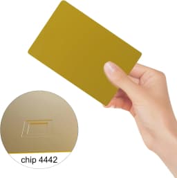 24k Mirror Credit Card Blank DIY 4442 Chip Slot with Hico 3 Track Magnetic Stripe for Ic Smart Intelligent Card Custom Gift Card