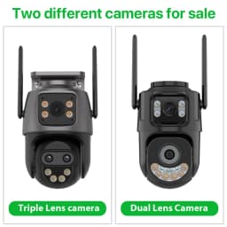 WONSDAR IP Camera Outdoor Three-Lens External WiFi Camera 4K HD Dual Screen Security PTZ Cam Auto Tracking Surveillance ICSee