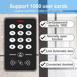 125KHz Standalone Access Control Keypad RFID Keyboard System Waterproof Cover Outdoor Controller EM Card Reader 10pcs Keyfob
