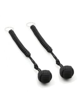 Outdoor Security Protection Black Monkey Fist Steel Ball for Girl Bearing Self Defense Lanyard Survival Key Chain Broken Windows