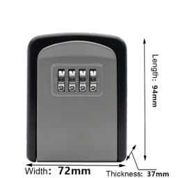 Key Lock Box Wall Mounted Stainless Steel Key Safe Weatherproof 4 Combination Key Storage Lock Box for Indoor and Outdoor Use