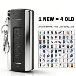 Multi-Frequency Garage Door Remote Control Duplicator 280MHz-868MHz Self-Copy Variable Code Grabber Barrier Keychain Transmitter